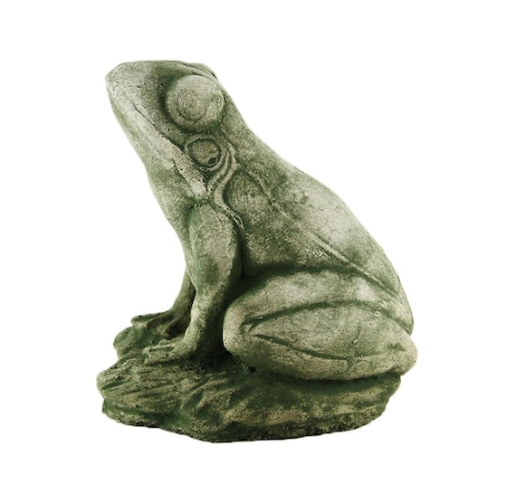 Frankie Frog Garden Frog Garden Statue Cement Toad Figurine Etsy