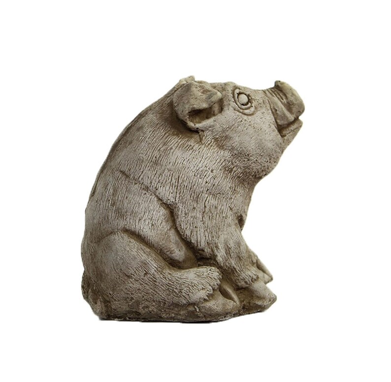 Sitting Pig Statue Cement Pig Figure Cast Stone Garden ...
