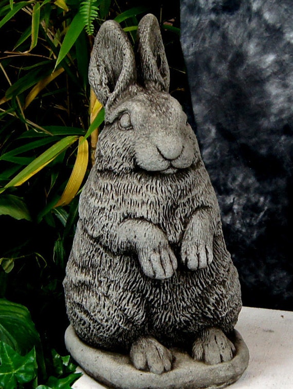 Big Chubby Rabbit Concrete Garden Statue Cement Animal Figure Etsy
