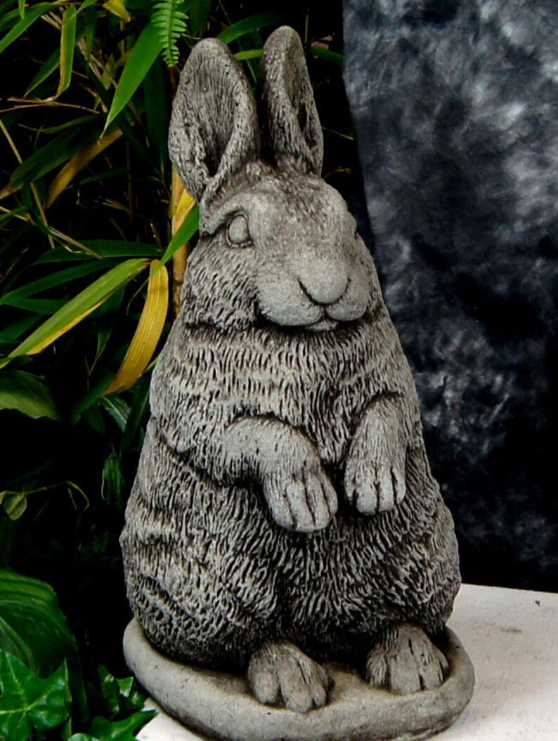 Big Chubby Rabbit Concrete Garden Statue Cement Animal Figure | Etsy