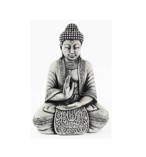 Cement Tating Sitting Buddha Garden Statue Concrete Asian Chinese Sculpture Japanese Cast Stone Yoga Studio Figurine