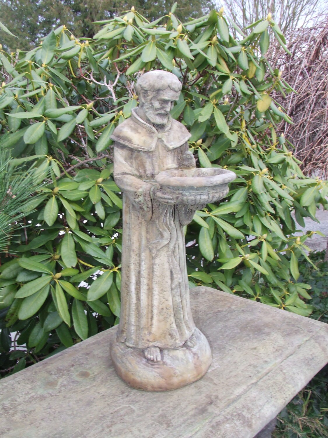 Saint Francis Concrete Garden Statue Religious Catholic Figure Etsy