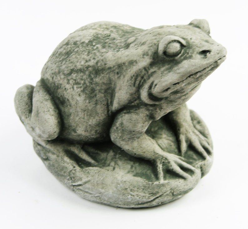 Garden Frog Concrete Garden Statue Cement Toad Figurine Cast Etsy