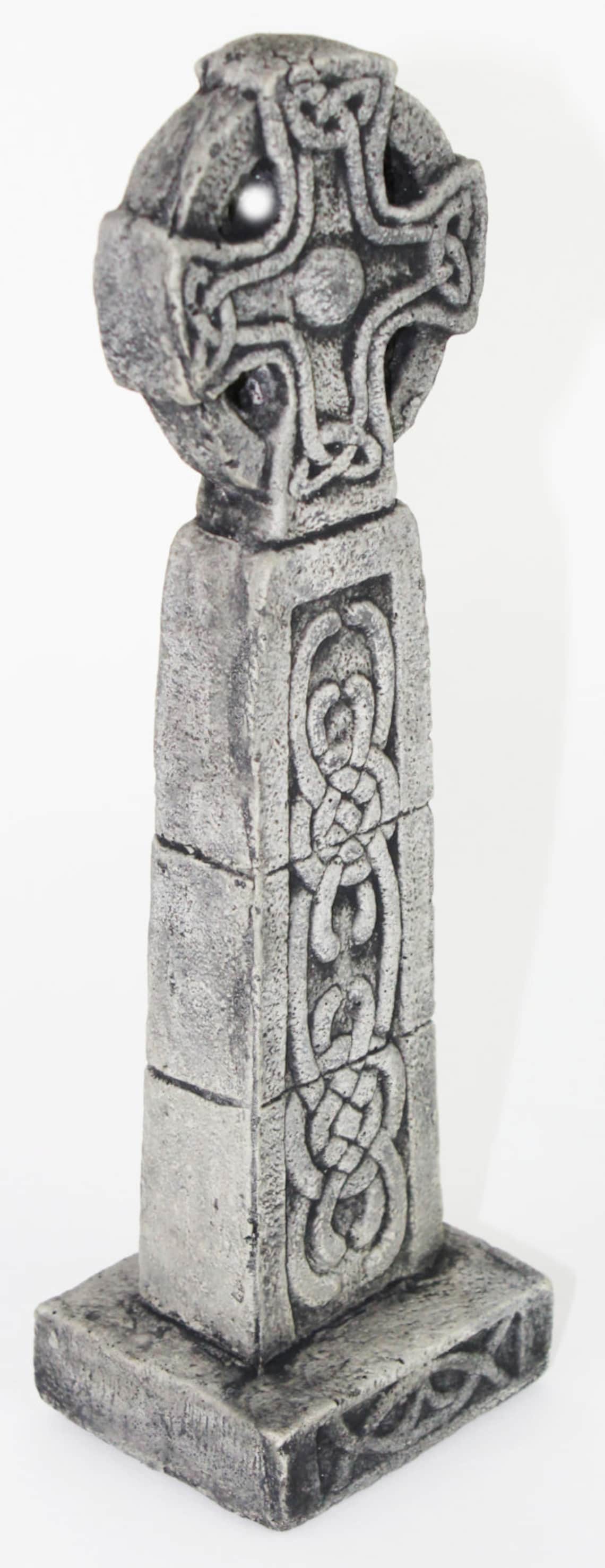 Celtic Cross Concrete Garden Statue Religious Cement Irish Etsy