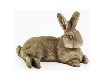 Rabbit Statue Laying Concrete Garden Statue Cement Animal Figure Cast Stone Bunny Figurine Garden Sculpture Art Decorative Easter Rabbits