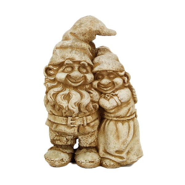 Love Gnomes Statue Concrete Garden Gnome Statues Cement Figurine European Cast Stone Sculpture