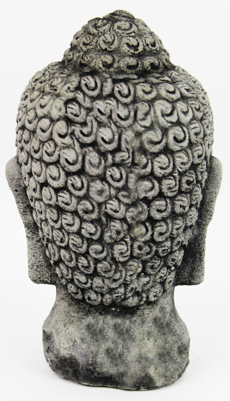 Buddha Head Concrete Statue Asian Cement Figurine Chinese Etsy