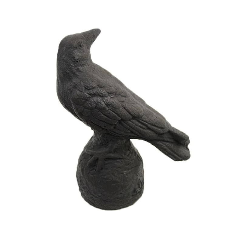 red raven resin statue