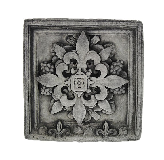 French Wall Plaque Home And Garden Decor Cement Fleur De Lis Etsy