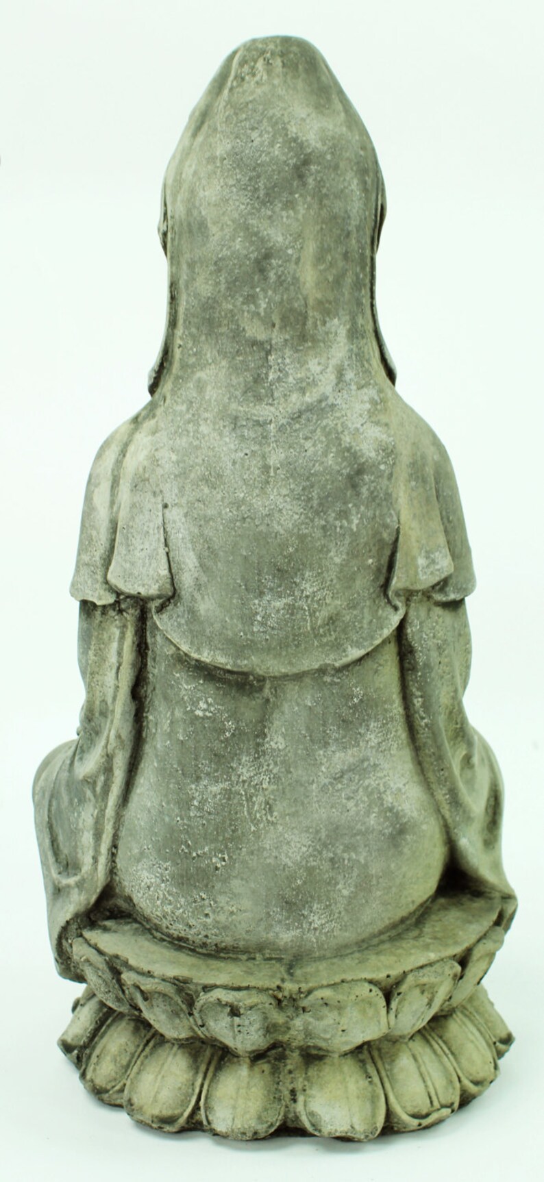 Kuan Yin Sitting Garden Statue Concrete Asian Statue Chinese Etsy