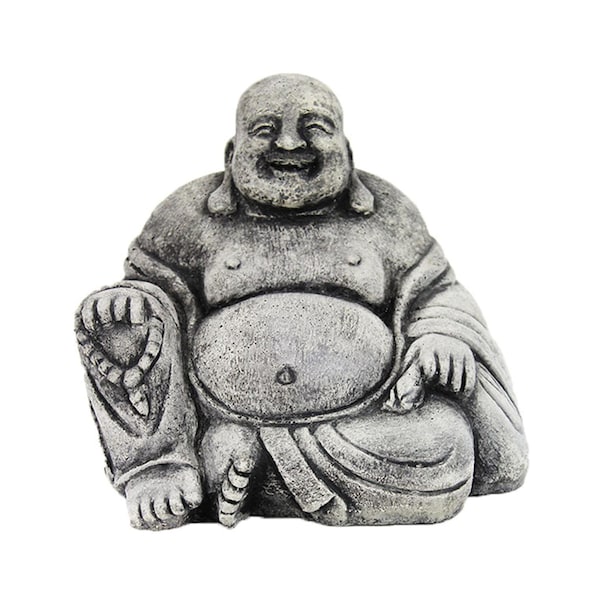 Statue de Bouddha Heureux Bouddha en ciment Bouddha Moulé Pierre Bouddha Heureux Asiatique Sculpté Bouddha Riant Art