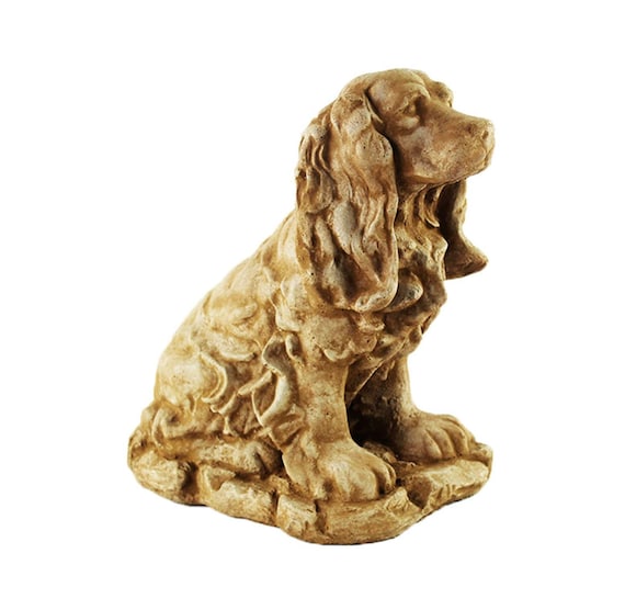 Cocker Spaniel Concrete Garden Statue Puppy Cement Dog Figure Doggy Sculpture