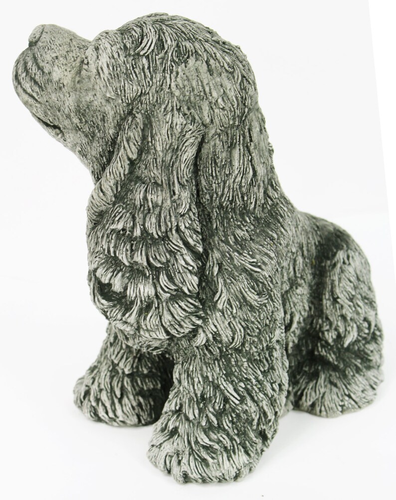 cocker spaniel concrete statue