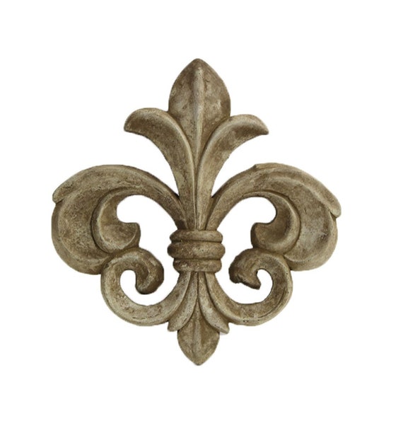 Fleur De Lis Concrete Wall Plaque Cement French Style Art Etsy