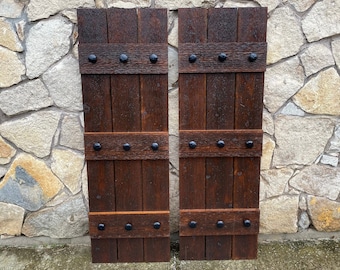 Rustic Shutters, Spanish style shutters, Cedar shutters, Stained shutters, Board and batten shutters, Farmhouse shutters, wooden shutters