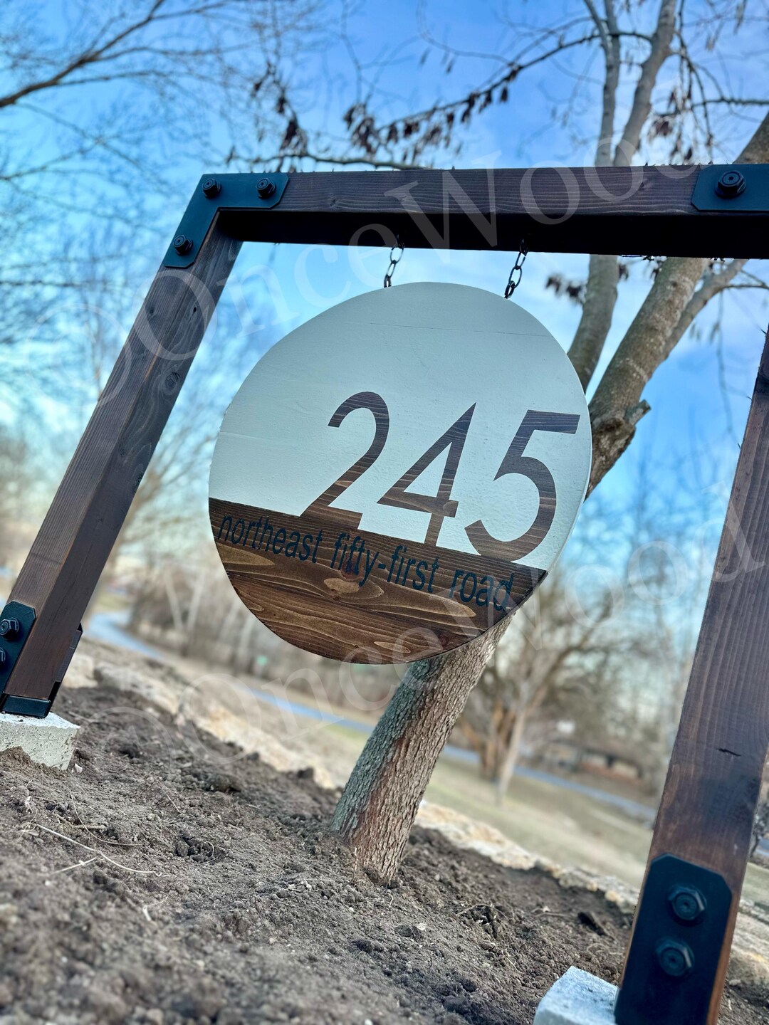 Driveway Address Sign, Custom Address Sign, Round Address Sign, Round ...