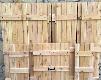 Cedar Farmhouse Shutters, 4 Board 3 Batten Style, wooden shutters, window shutters, custom shutters, modern farmhouse shutters
