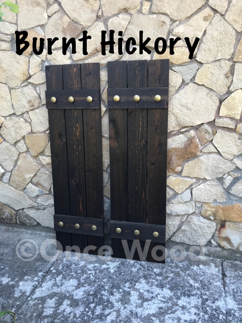 Stained Cedar Shutters Exterior Shutters Board and Batten Etsy