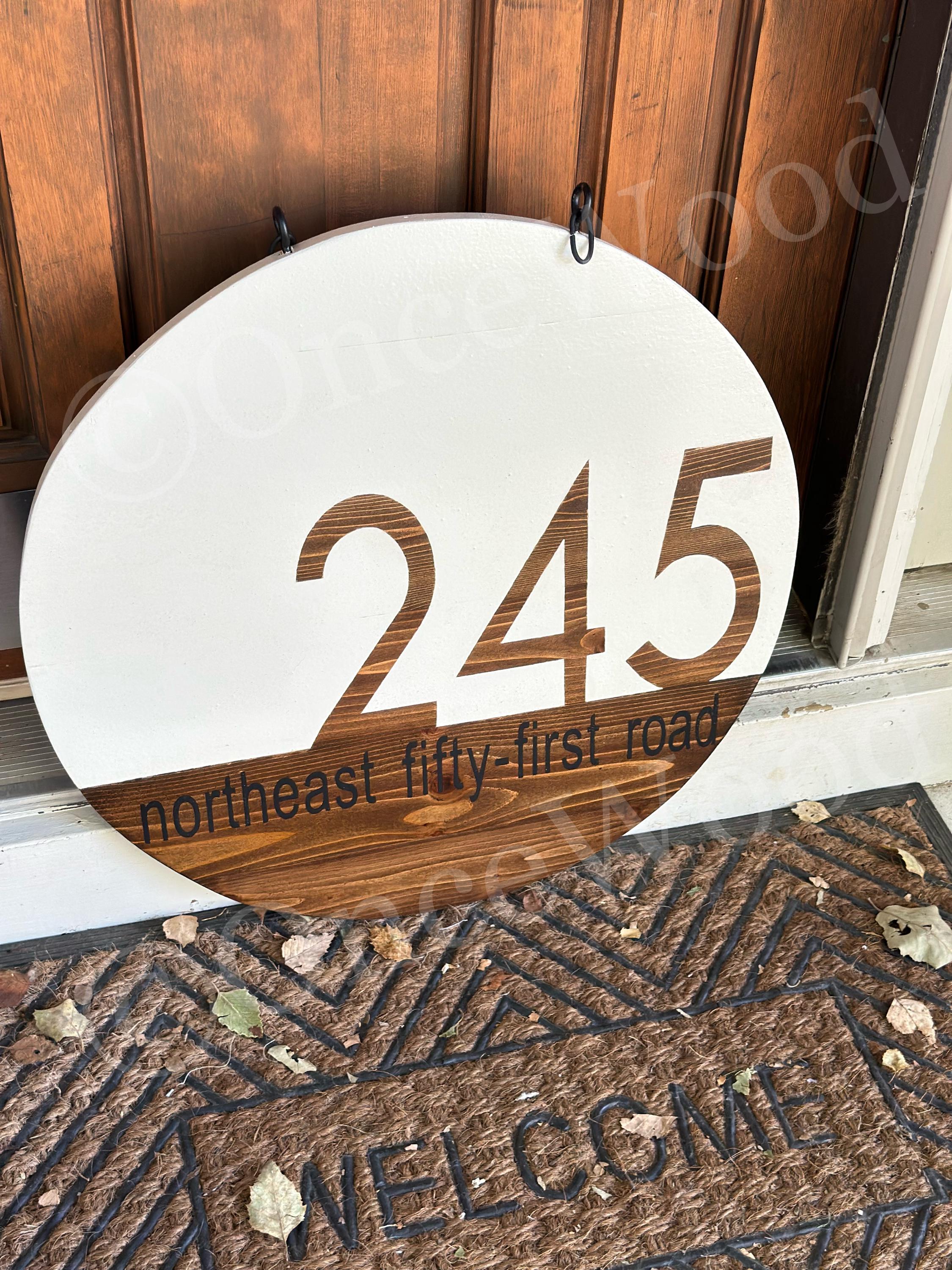 Round Cedar Sign, Round Address Sign, Personalized Driveway Sign - Etsy