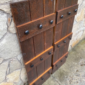 Rustic Shutters, Spanish style shutters, Cedar shutters, Stained shutters, Board and batten shutters, Farmhouse shutters, wooden shutters