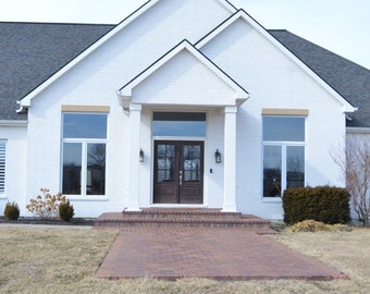 Garage header, cedar header, farmhouse header, above window wood, window accent, window shutter, faux headers