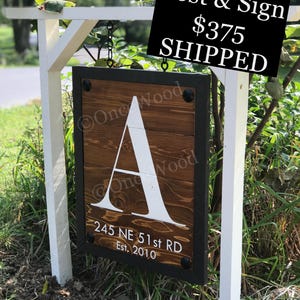 Address sign, driveway sign, house number sign, mailbox numbers, personalized address sign, hanging address sign, property sign