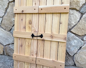 Cedar Farmhouse Shutters, 4 Board 3 Batten Style, wooden shutters, window shutters, custom shutters, modern farmhouse shutters