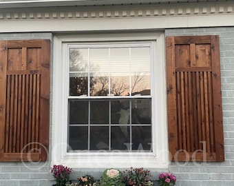 New England craftsman shutters, cedar shutters, T frame shutters, custom shutters, traditional shutters, exterior shutters, wooden shutter