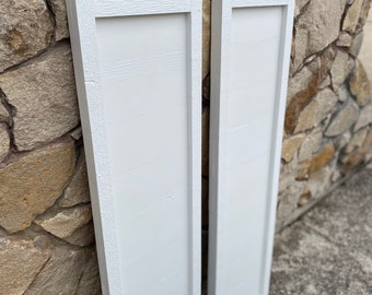 Modern shutters, contemporary modern shutters, wooden shutters, two toned shutters, custom shutters, farmhouse modern shutters, 48 inches