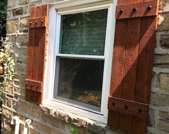 Our BEST seller cedar shutters, exterior shutters, Board and Batten shutters, Rustic Shutters, Wooden Shutters, 58 x 17 Set, custom sizes