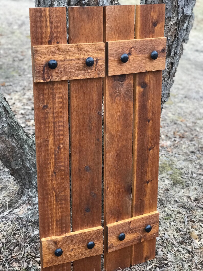 Stained cedar shutters exterior shutters Board and Batten Etsy