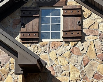 French Country Shutters, Cedar Shutters, unique shutters, farmhouse shutters, board and batten shutters, wood shutters, classic shutters, 35