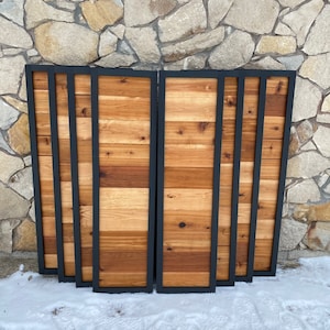 Extra large Modern shutters, cedar shutters, wooden shutters, two toned shutters, custom shutters, farmhouse shutters