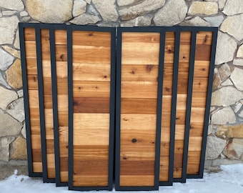 Extra large Modern shutters, cedar shutters, wooden shutters, two toned shutters, custom shutters, farmhouse shutters