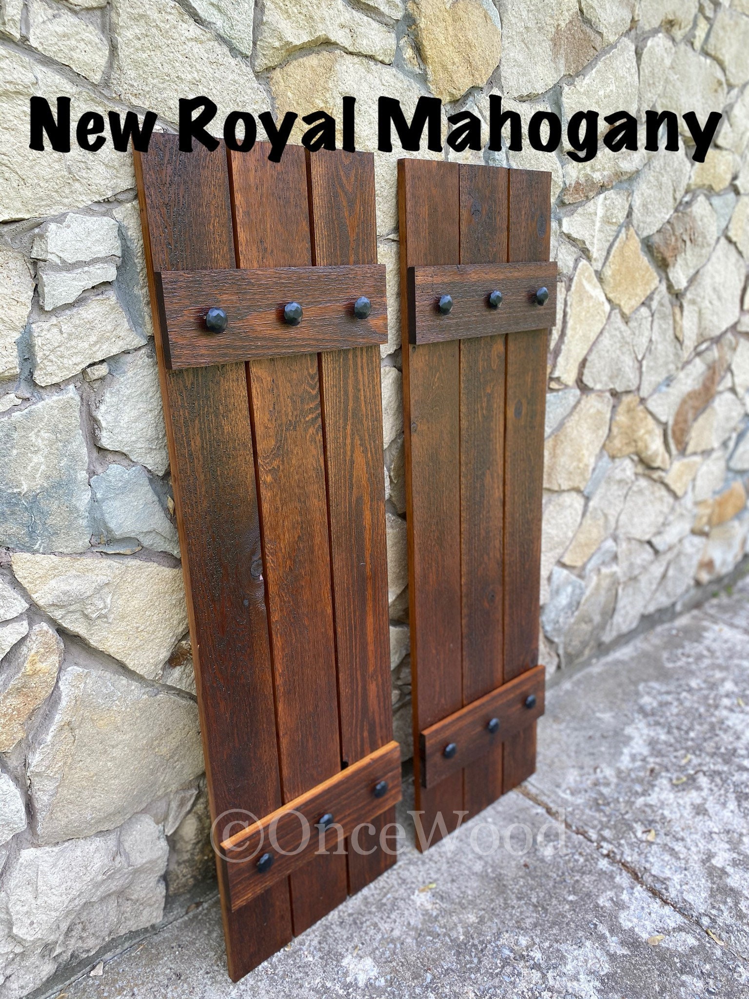 Stained Cedar Shutters Exterior Shutters Board and Batten Etsy