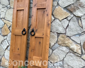 French craftsman shutters, cedar shutters, exterior shutters, wooden shutters, board and batten shutters, window shutters, farmhouse shutter