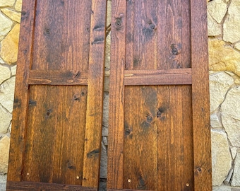 Custom craftsman style cedar shutters, wooden shutters, cedar shutters, exterior shutters, new build shutters, farmhouse shutters