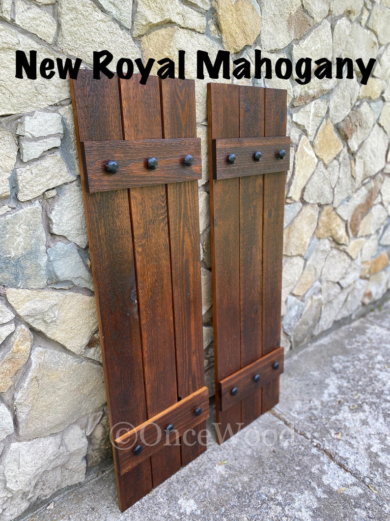 Stained Cedar Shutters Exterior Shutters Board and Batten Etsy