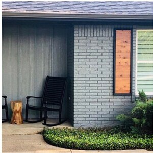 Two-Tone Cedar Shutters: Mid-Century Modern Farmhouse Style