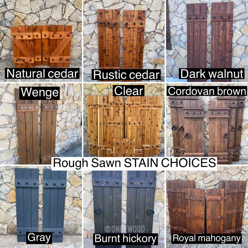 Stained Cedar Shutters Exterior Shutters Board and Batten Etsy