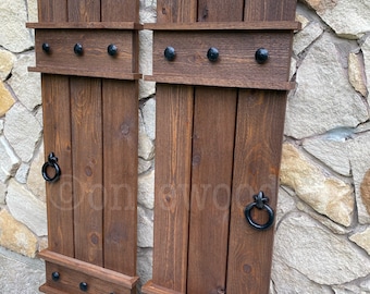 French Country Shutters, Cedar Shutters, unique shutters, farmhouse shutters, board and batten shutters, wood shutters, classic shutters