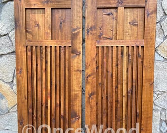 New England craftsman shutters, cedar shutters, T frame shutters, custom shutters, traditional shutters, exterior shutters, wooden shutter