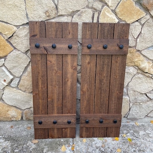 Rustic Cedar Shutters |wooden shutters | House Shutters | Farmhouse Shutters | FREE SHIPPING | Wood Shutters | 48&quot; X 17&quot;