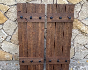 Rustic Cedar Shutters |wooden shutters | House Shutters | Farmhouse Shutters | FREE SHIPPING | Wood Shutters | 48" X 17"
