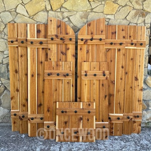 Cedar shutters, exterior shutters, Board and Batten shutters, Rustic Shutters, Wooden Shutters,86&quot;x17&quot; CUSTOM SIZES AVAILABLE