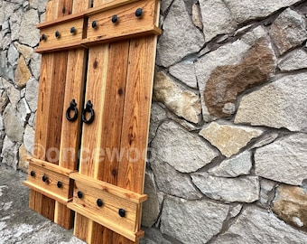 Board N Batten-cedar shutters, French Country Style shutters-exterior shutters, rustic shutters, custom shutters, arched shutters