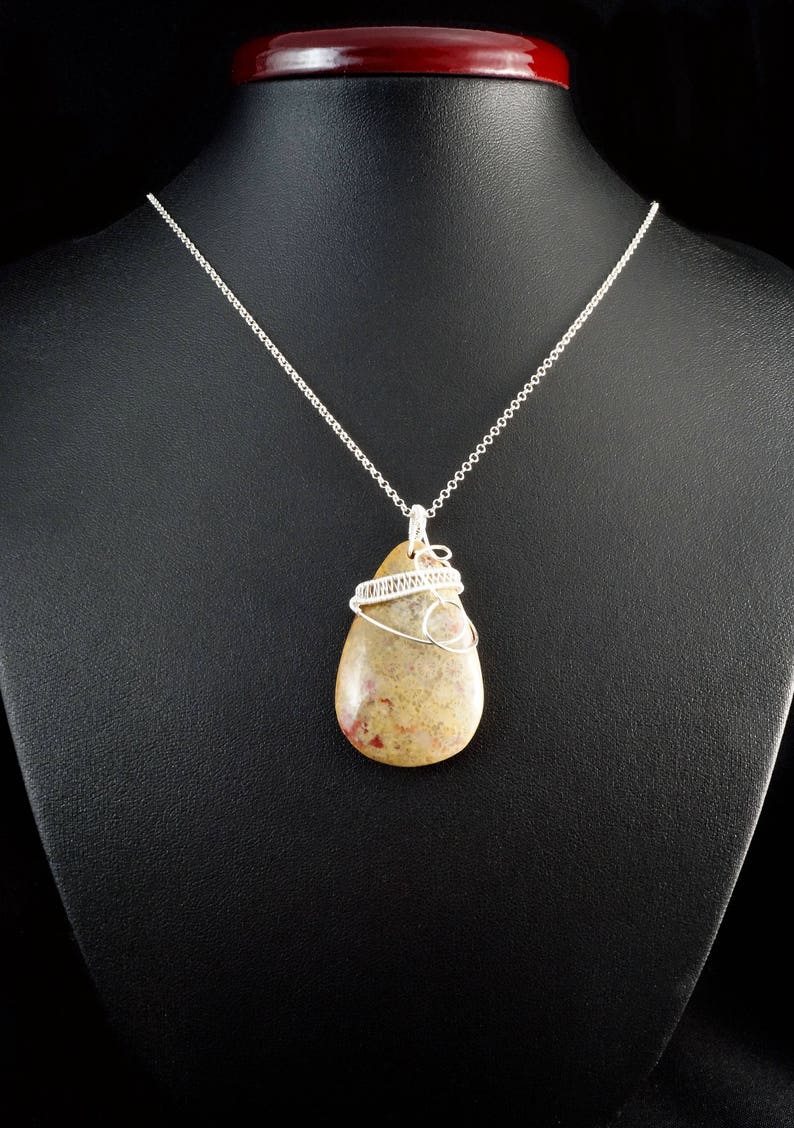 Sterling Silver Pendant With Coral Fossil Gift for Her Gift Etsy