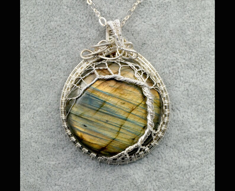 Tree of Life pendant Labradorite pendant gift for her, him sterl Tree of Life pendant Labradorite pendant gift for her, him sterl