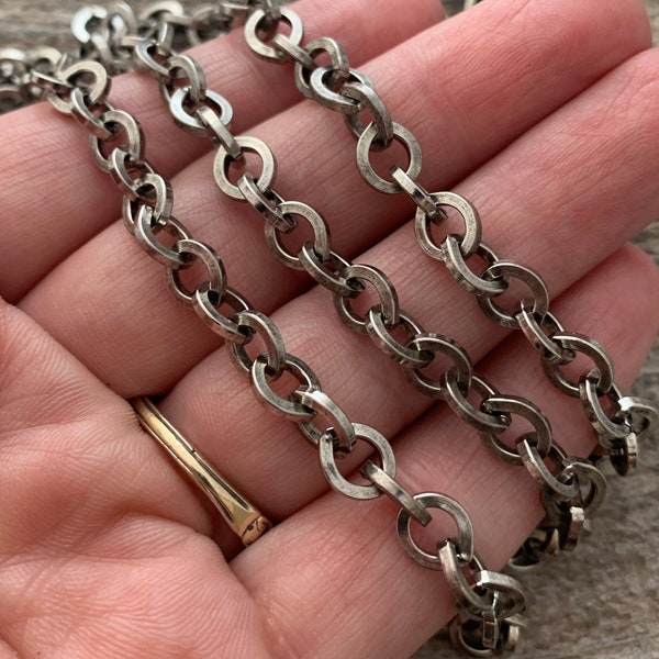 Antiqued Silver Simple Chain, Chain by the Foot, Jewelry Supplies, PW-2005