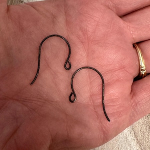 4 Pairs Rustic Brown Brass Ear Wires, Jewelry Making Artisan Findings, BR-6396